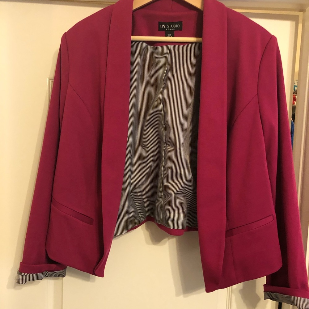 Size 16w I.N Studio Magenta Blazer